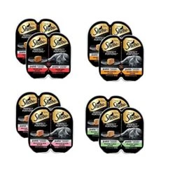 Sheba Perfect Portions Twin Packs Of Tender Beef (2), Savory Chicken (2), Roasted Turkey (2), Delicate Salmon (2), 8 Twin Packs