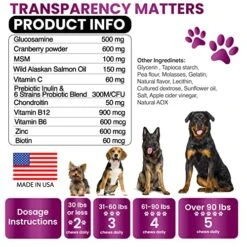 Dog Multivitamin Chewable With Glucosamine - Dog Vitamins And Supplements, Senior & Puppy Multivitamin For Dogs - Pet Chondroitin Hip And Joint Support Health, Immune Booster, Skin, Heart, Probiotics -Zoo Shop 51CP6qYSg9L