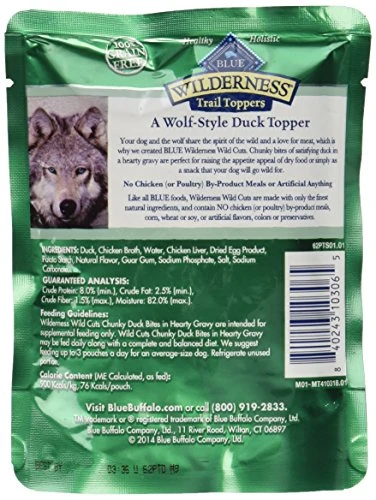 Blue Buffalo Wilderness Trail Toppers Chunky Duck Bites Dog Food, 24 By 3 Oz. 4 Blue Buffalo Wilderness Trail Toppers Chunky Duck Bites Dog Food, 24 By 3 Oz. - Image 2