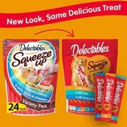 Hartz Delectables Squeeze Up Interactive Lickable Wet Cat Treats For Adult & Senior Cats, Tuna & Shrimp, 24 Count, 12 Ounces -Zoo Shop 51CaKIutGVL