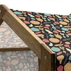 Ambesonne Vegetable Wooden Pet House, Silhouette Vegetables On Dark Toned Background Healthy Food Pattern Vegan Theme, Indoor & Outdoor Portable Dog Kennel With Pillow And Cover, Small, Multicolor -Zoo Shop 51CcMFa1jUL