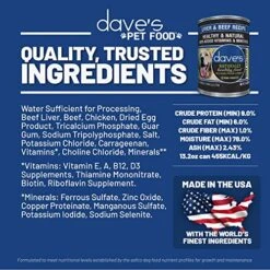 Dave's Pet Food Wet Dog Food (Liver & Beef), Made In USA Naturally Healthy Canned Dog Food, Added Vitamins & Minerals, Wheat & Gluten-Free, 13.2 Oz Cans (Case Of 12) -Zoo Shop 51ClcYhcLpL