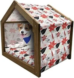 Ambesonne Sushi Wooden Pet House, Seafood Themed Traditional Sushi Rolls Consisting Of Rice Raw Fish Veggies In Seaweed, Indoor & Outdoor Portable Dog Kennel With Pillow And Cover, Small, Multicolor -Zoo Shop 51CmhG1CCWL. AC