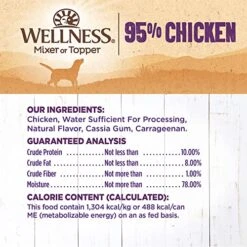 Wellness 95% Chicken Natural Wet Grain Free Canned Dog Food, 13.2-Ounce Can (Pack Of 12) 13 Wellness 95% Chicken Natural Wet Grain Free Canned Dog Food, 13.2-Ounce Can (Pack Of 12) -Zoo Shop 51Crl1BrtEL