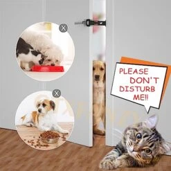 Adjustable Cat Door Holder Latch - 2PCS Black Pet Door Latch Made Of Durable Metal - Cat Door Alternative To Keep Dogs And Kids Out Of Rooms, Litter Boxes And Food, No Measuring, Easy To Install -Zoo Shop 51DjjB4VjUL