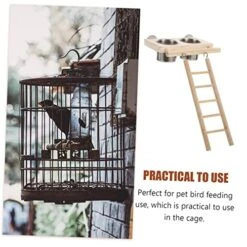 EVANEM 1 Set Feeder Parakeet Perch Humming Bird Feeder Stainless Steel Containers Cage Pet Food Container Bird Food Feeder Pet Parrot Playstand Parrot Eating Bowl Parrot Feeder Birds Tray -Zoo Shop 51Dx40xjaFL