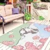 Pet Dogs Indoor Outdoor Rug Waterproof Easy-Cleaning Large Carpet For Patio, Backyard, Deck, Balcony, RV, Kitchen, Non-Slip Area-Rugs 6' X 9'- Brilliant Holiday Flowers With Cute Dogs -Zoo Shop 51EXRJagH7L