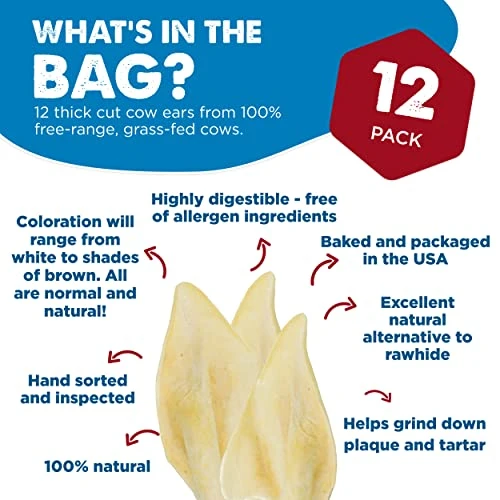 Best Bully Sticks All-Natural Thick-Cut Cow Ears For Small, Medium And Large Dogs - 100% Natural Free-Range Grass-Fed Beef Single Ingredient High Protein, Highly Digestible Dog Chew Treats - 12 Pack 4 Best Bully Sticks All-Natural Thick-Cut Cow Ears For Small, Medium And Large Dogs - 100% Natural Free-Range Grass-Fed Beef Single Ingredient High Protein, Highly Digestible Dog Chew Treats - 12 Pack - Image 2