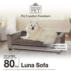 Enchanted Home Pet Gray Luna Pet Sofa, 41.75" L X 26.5" W, Large 7 Enchanted Home Pet Gray Luna Pet Sofa, 41.75" L X 26.5" W, Large -Zoo Shop 51Etz1PMYRL
