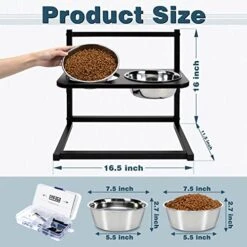 Emfogo Dog Food Bowls Raised Dog Bowl Stand Feeder Adjustable Elevated 3 Heights 5in 9in 13in With Stainless Steel Food Elevated Dog Bowls For Large Dogs And Cats 16.5x16 Inch,Patented 19 Emfogo Dog Food Bowls Raised Dog Bowl Stand Feeder Adjustable Elevated 3 Heights 5in 9in 13in With Stainless Steel Food Elevated Dog Bowls For Large Dogs And Cats 16.5x16 Inch,Patented -Zoo Shop 51Ewmfj1qlL