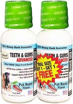 Liquid-Vet Advanced Teeth & Gums Supplements For Dogs | Dental Care For Dogs | Oral Mouth Care | Tartar + Plaque + Gingivitis -Zoo Shop 51F Dk 7gbL. AC