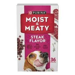 Purina Moist And Meaty Steak Flavor Soft Dog Food Pouches - 36 Ct. Pouch
