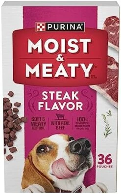 Purina Moist And Meaty Steak Flavor Soft Dog Food Pouches - 36 Ct. Pouch -Zoo Shop 51FS1sntdZL. AC