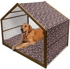 Ambesonne Avocado Wooden Dog House, Fresh Summer Food Theme As Half Piece Of Multiple Avocado Warm Backdrop, Indoor & Outdoor Portable Dog Kennel With Pillow & Cover, 2X-Large, Multicolor -Zoo Shop 51FS6iAzbXL. AC