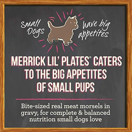 Merrick Lil' Plates Grain Free Small Dog Food, Itsy Bitsy Beef Stew Recipe, Wet Dog Food - (12) 3.5 Oz. Tubs 4 Merrick Lil' Plates Grain Free Small Dog Food, Itsy Bitsy Beef Stew Recipe, Wet Dog Food - (12) 3.5 Oz. Tubs - Image 2