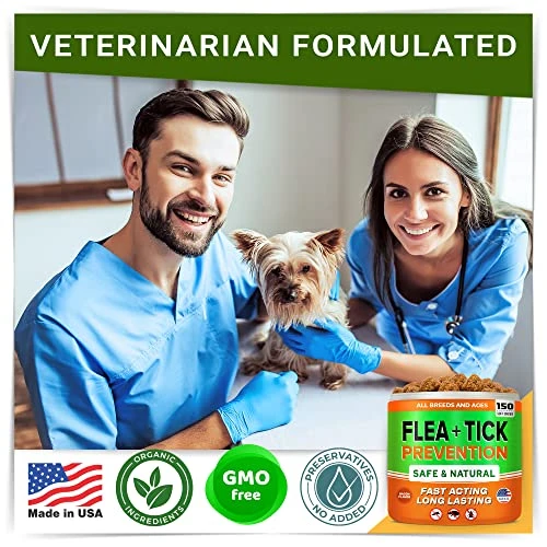 Natural Flea & Tick Prevention For Dogs Chewable Tablets - Flea & Tick Control Supplement - Oral Flea Pills For Dogs - All Breeds And Ages - Soft Chews Made In USA 7 Natural Flea & Tick Prevention For Dogs Chewable Tablets - Flea & Tick Control Supplement - Oral Flea Pills For Dogs - All Breeds And Ages - Soft Chews Made In USA - Image 5