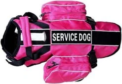 Pimaodog Dog Saddlebag Backpack, Back Pack Dog Harness, Camping & Travel Vest Harness, Reflective Hound Hiking Backpack Saddle Bag Lightweight, For Medium & Large Dogs (Hot Pink, L Girth 26-31") -Zoo Shop 51FZBgJRB9L. AC 1