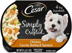 CESAR Simply Crafted Adult Wet Dog Food Meal Topper, Chicken, Carrots & Green Beans, (10) 1.3 Oz. Tubs -Zoo Shop 51FbPwZVW4L. AC 1