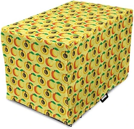 Ambesonne Fruit Dog Crate Cover, Fresh Pear Slices Leaves Juicy Organic Food Eat Summer Garden Pattern, Easy To Use Pet Kennel Cover For Small Dogs Puppies Kittens, 22 Inch, Green Earth Yellow White 11 Ambesonne Fruit Dog Crate Cover, Fresh Pear Slices Leaves Juicy Organic Food Eat Summer Garden Pattern, Easy To Use Pet Kennel Cover For Small Dogs Puppies Kittens, 22 Inch, Green Earth Yellow White - Image 9