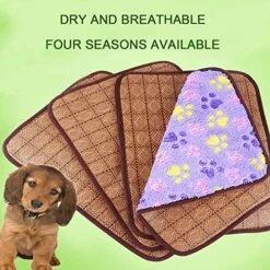 Hnjtkj Pet Dual-Use Mat Cushion Summer Cooling Comfortable And Cool Bamboo Fiber Mat Pet Supplies 40 * 30CM,Purple,40CM*30CM -Zoo Shop 51G0uqOfvRL