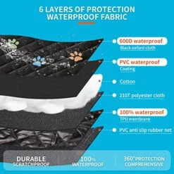 Famstar Dog Car Seat Cover For Back Seat 100% Waterproof Durable 600D 6-Layer Scratchproof Nonslip Pet Dog Seat Cover With Mesh Window For Dog Hammock For Car Trucks And SUV -Zoo Shop 51G6QWeoQOL