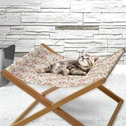 Lunarable Food Pet Hammock, Bunch Of Sliced Limes Background Yummy Fruit Fresh Tropical Vitamin Picture Print, Bed For Kittens Canopy With Durable Wooden Frame, 22" X 19 1/2" X 13", Fern Green -Zoo Shop 51G7byI0AL. AC
