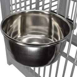 Bonka Bird Toys 3493 2pk 10oz Stainless Steel Clamp Cups Liquid Food Treat Parrot Budgie Finch -Zoo Shop 51GDrgJEAGL. AC