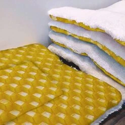 GENERIC Yellow Machine Washable Warm Mattress For Dogs And Cats Breakfast Food Cartoon Like Image Mat Double Layer Washable For Dog Bed, Couch, Sofa, Car Fast Food Dessert 25" X 35" -Zoo Shop 51GFASVa qL. AC