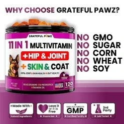 Dog Multivitamin Chewable With Glucosamine - Dog Vitamins And Supplements, Senior & Puppy Multivitamin For Dogs - Pet Chondroitin Hip And Joint Support Health, Immune Booster, Skin, Heart, Probiotics -Zoo Shop 51GG0QppQKL