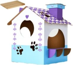 Cardboard Cat House: All-Season DIY Semi-Enclosed Design Scratching Board High-Density Creative Cottage Playhouse Toys Indoor Decor (Not Scratching Board,Hot Dog Fast Food Truck) -Zoo Shop 51GWBw5tMdL. AC