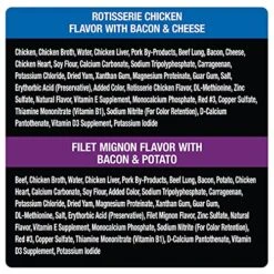 CESAR Soft Wet Dog Food Loaf In Sauce Rotisserie Chicken Flavor With Bacon & Cheese And Filet Mignon Flavor With Bacon & Potato Variety Pack, (24) 3.5 Oz. Easy Peel Trays -Zoo Shop 51GfTfVGMIS