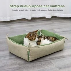 JENPECH 2 In 1 Double-Sided Cat And Dog Cushion Bed For Indoor Cat Dog - Winter Foldable Pet House Soft Warm Sleep Mat Cat Supplies Green 18.11" X 14.96" X 4.72" 9 JENPECH 2 In 1 Double-Sided Cat And Dog Cushion Bed For Indoor Cat Dog - Winter Foldable Pet House Soft Warm Sleep Mat Cat Supplies Green 18.11" X 14.96" X 4.72" -Zoo Shop 51GjUbFK3LL