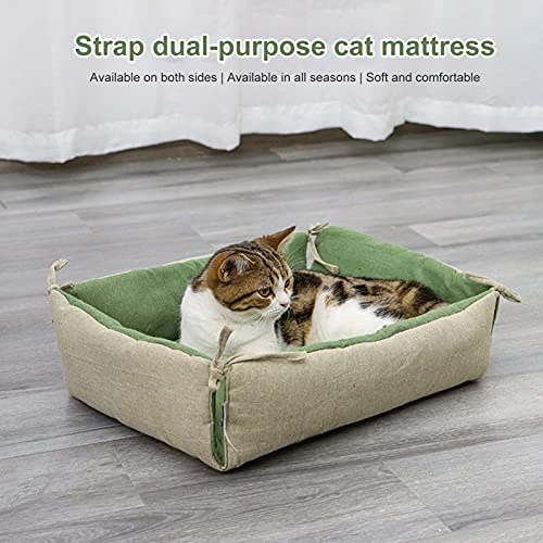 JENPECH 2 In 1 Double-Sided Cat And Dog Cushion Bed For Indoor Cat Dog - Winter Foldable Pet House Soft Warm Sleep Mat Cat Supplies Green 18.11" X 14.96" X 4.72" 4 JENPECH 2 In 1 Double-Sided Cat And Dog Cushion Bed For Indoor Cat Dog - Winter Foldable Pet House Soft Warm Sleep Mat Cat Supplies Green 18.11" X 14.96" X 4.72" - Image 2