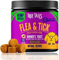 True Tails Flea And Tick Prevention For Dogs – 90 Bacon Soft Chews Dog Flea & Tick Control – Natural Flea And Tick Treatment With Garlic, Hemp, Vitamin B Complex – With No Preservatives -Zoo Shop 51GmV6KWcBL. AC