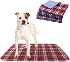 KOOLTAIL Washable Pee Pads For Dogs - Waterproof & Non-Slip Plaid Puppy Potty Training Pads, Reusable Whelping Pads, Dog Food Feeding Mat,Blue & Purple & Brown -Zoo Shop 51GvEk8lTtL. AC