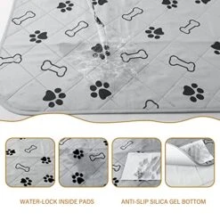 PetGoodie Washable Pee Pads For Dogs | Reusable, Non-Slip & Ultra Absorbent 100% Waterproof Crate Mat For Dogs & Cats | Pet Training Pad For Furniture, Floor & Car Seat Protection (39x35 Inch | 1 Pc) -Zoo Shop 51HAeG3klgL