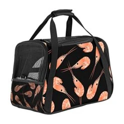 Pet Carrier Shrimp Pattern Sea Food Soft-Sided Pet Travel Carriers For Cats,Dogs Puppy Comfort Portable Foldable Pet Bag Airline Approved