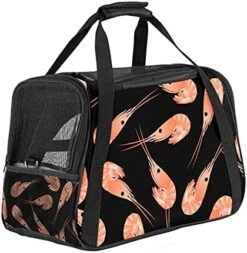 Pet Carrier Shrimp Pattern Sea Food Soft-Sided Pet Travel Carriers For Cats,Dogs Puppy Comfort Portable Foldable Pet Bag Airline Approved -Zoo Shop 51HBPsOMq6S. AC