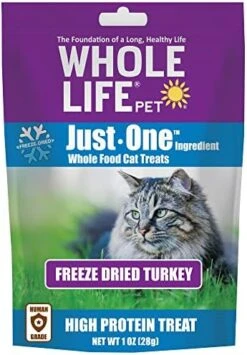 Whole Life Pet Just One Turkey - Cat Treat Or Topper - Human Grade, Freeze Dried, One Ingredient - Protein Rich, Grain Free, Made In The USA -Zoo Shop 51HHXMcQrL. AC