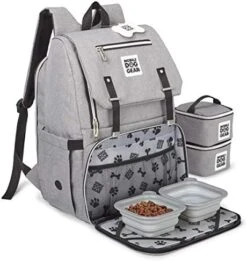 Mobile Dog Gear, Ultimate Week Away Backpack, Includes 2 Food Carriers And 2 Collapsible Silicone Bowls, Heathered Gray -Zoo Shop 51HXFXPVAOL. AC