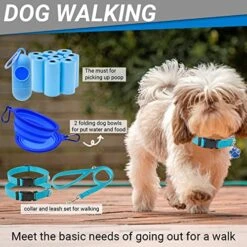 Puppy Starter Kit For Small Dog - 26 Pcs Dog Toys, Collar, Leash, Puppy Training Cilcker, Treat Bag, Poop Waste Bag With Dispenser, Blanket, Grooming Glove, Food Bowls, Toothbrush, ID Tag, Etc -Zoo Shop 51Haf5XBGPL