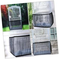 GANAZONO Bird Cage Bird Cage Food Catcher Bird Cage Catcher Mesh Catcher Guard Net Bird Cage Net Cage Net Cover Cage Apron Xuan Feng Black Mesh Gauze Budgie Cage Cover Birdcage Guard -Zoo Shop 51HdmbglDRL
