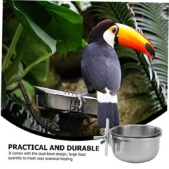 POPETPOP 1 Set Parrot Food Box Bird Feeder Food Chew Toys Food Toy Bird Food Dishes Chew Toys For Dogs Food Water Holder Parrot Eating Bowl Parrot Feeder Parrot Supply Tail Animal Cage -Zoo Shop 51Hibwa8l4L