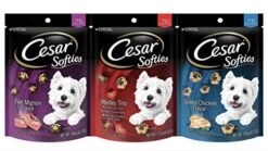 Cesar Softies Dog Treats 3-Flavor Medly Grilled Chicken Filet Mignon Combo Pack