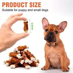 MON2SUN Dog Treats, Chicken Wrapped Calcium Dog Bones Without Rawhide, 2.3 Inch Training Treats For Teeth Cleaning And Fresh Breath, Dog Chews For Puppy And Small Dogs (56 Count - Pack Of 1) -Zoo Shop 51Hmapie61L