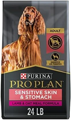 Purina Pro Plan Sensitive Skin And Sensitive Stomach Dog Food With Probiotics For Dogs, Lamb & Oat Meal Formula - 4 Lb. Bag -Zoo Shop 51HqaYaoC S. AC 1