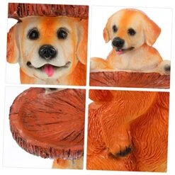 Bird Feeder Dog Statues Outdoor Out Door Decor Outdoor Sculpture Bird Feeding Bowl Bird Food Container Dog Ornament Bird Food Dispenser Outdoor Bird Food Container Food Bowl Pet
