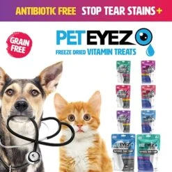 PetEyez Vitamin Treats - Tear Stain Remover For Cats (1 Oz, 35+ Count), Cat Eye Stain Remover, Freeze Dried White Fish Treats Made In USA Only - (White Fish) -Zoo Shop 51HsdNljcDL