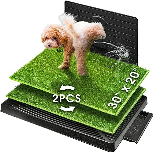 Hompet Dog Grass Pad With Tray Large, 2 Pcs Artificial Grass Training Pads With Pee Baffle Patch Puppy Turf Potty For Indoor And Outdoor Use, Ideal For Small And Medium Dogs (30"×20") 5 Hompet Dog Grass Pad With Tray Large, 2 Pcs Artificial Grass Training Pads With Pee Baffle Patch Puppy Turf Potty For Indoor And Outdoor Use, Ideal For Small And Medium Dogs (30"×20") - Image 3