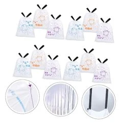 Healeved 69pcs Portable Garbage Bag Plastic Food Container Pet Food Container Food Containers Disposable Tall Kitchen Garbage Bags Cat Poop Container Kitchen Bags New Imported Hdpe Large